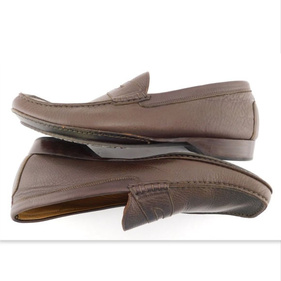 TARYN ROSE Brown Leather Slip On Penny Loafer Flats 42.5 main image 4
